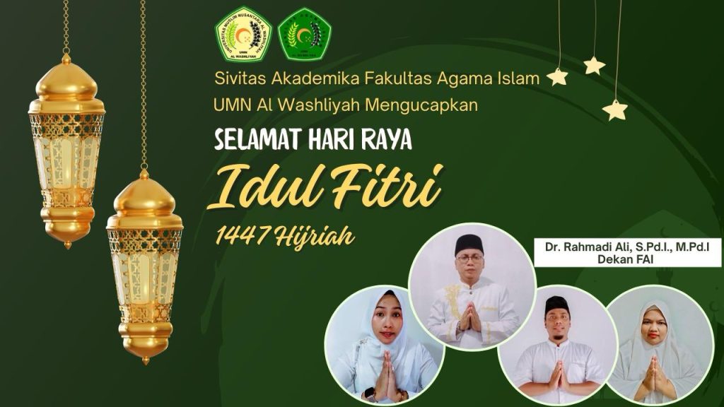 تقبل الله منا ومنكم تقبل يا كريم✨ . Selamat merayakan Idul Fitri! Semoga Allah SWT menerima amal ibadah kita, dan mengampuni dosa-dosa kita, baik ketika Ramadhan, sebelum, dan setelahnya. . Jadikan momen Hari Raya ini sebagai kesempatan mempererat tali silaturrahim, sekaligus awal baru dari perjalanan berkembang menjadi pribadi yang lebih baik.😊 . Mohon maaf lahir dan batin.🙏 ---------------------- Go Follow us: @faiumnaw. #umnunggul #umnalwashliyah #faiumnaw #fakultasagamaislam #kampusmerdeka